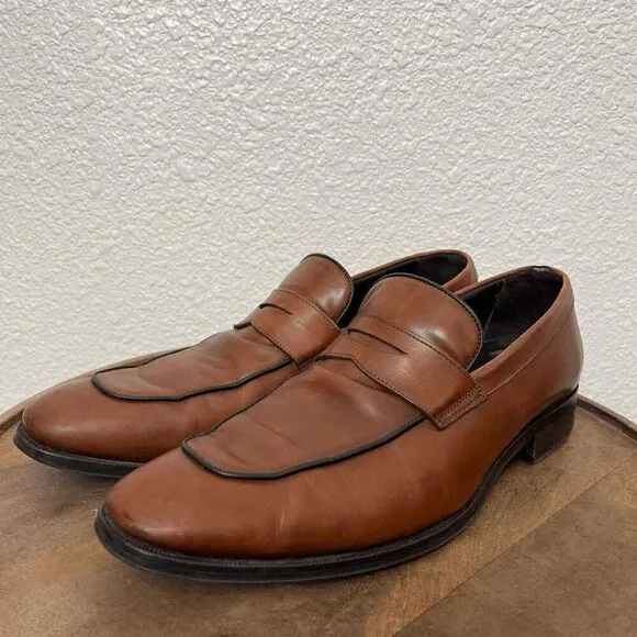 To Boot New York Dupont Brown Leather Penny Loafers Men's Size 10.5