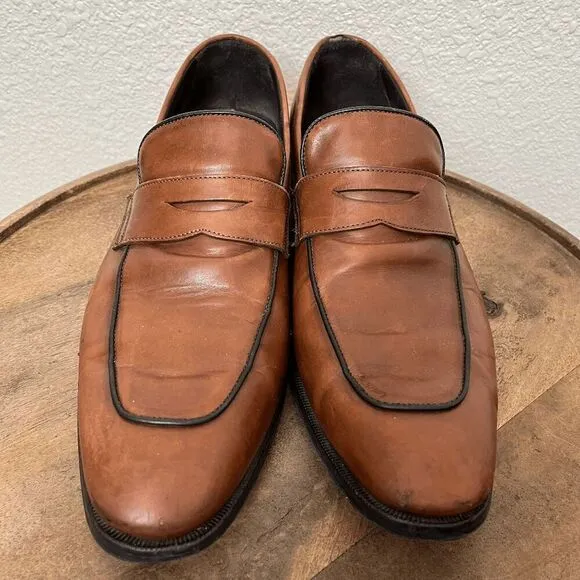 To Boot New York Dupont Brown Leather Penny Loafers Men's Size 10.5