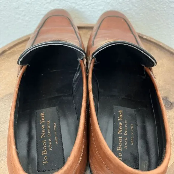 To Boot New York Dupont Brown Leather Penny Loafers Men's Size 10.5