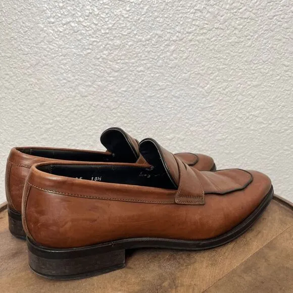 To Boot New York Dupont Brown Leather Penny Loafers Men's Size 10.5