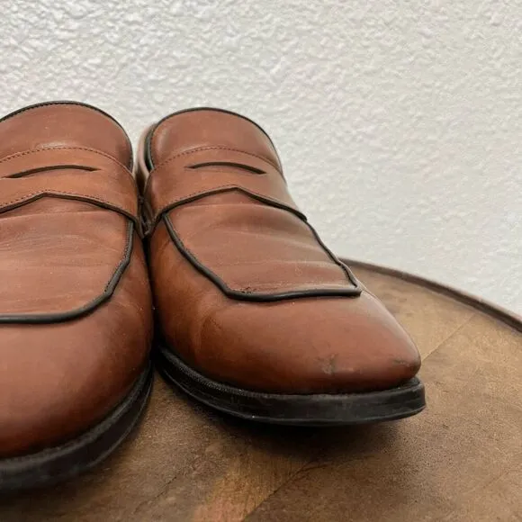 To Boot New York Dupont Brown Leather Penny Loafers Men's Size 10.5