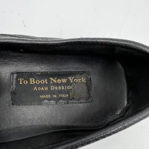 To Boots Lewis Leather Loafers Black Driving Shoes Adam Derrick Slip Ons