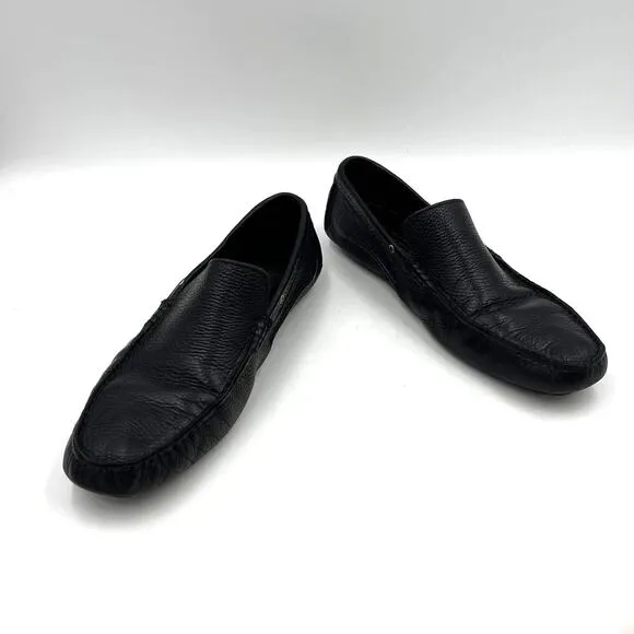 To Boots Lewis Leather Loafers Black Driving Shoes Adam Derrick Slip Ons