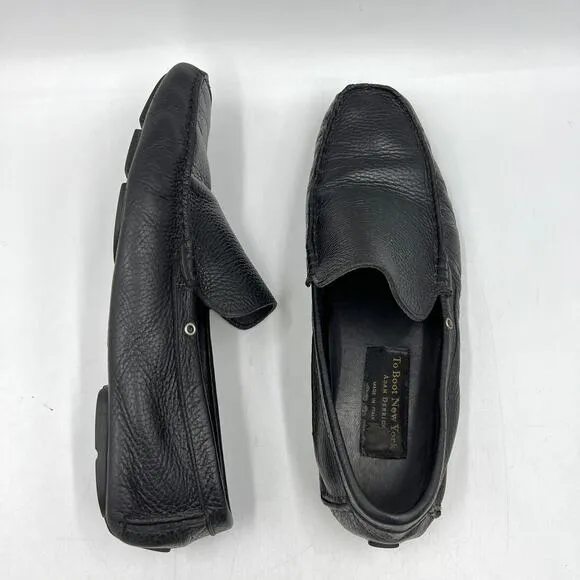 To Boots Lewis Leather Loafers Black Driving Shoes Adam Derrick Slip Ons