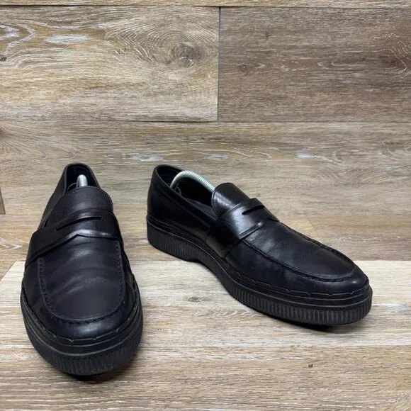 Tod's Black Leather Penny Loafers Men's Size 10.5