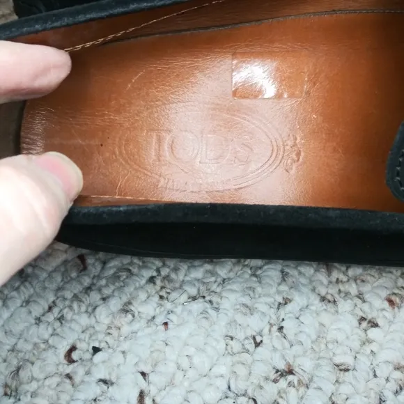 Tod's Black Suede Men's Vibram Sole Penny Loafer Style Driving Shoes