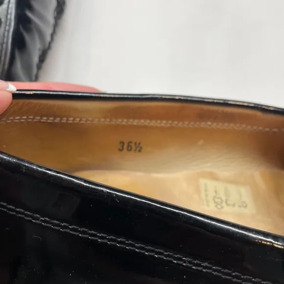 TOD'S City Gommino Driving Shoes Loafers Black Patent Leather Size 36.5 (US 6.5)