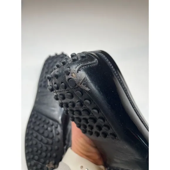 TOD'S City Gommino Driving Shoes Loafers Black Patent Leather Size 36.5 (US 6.5)