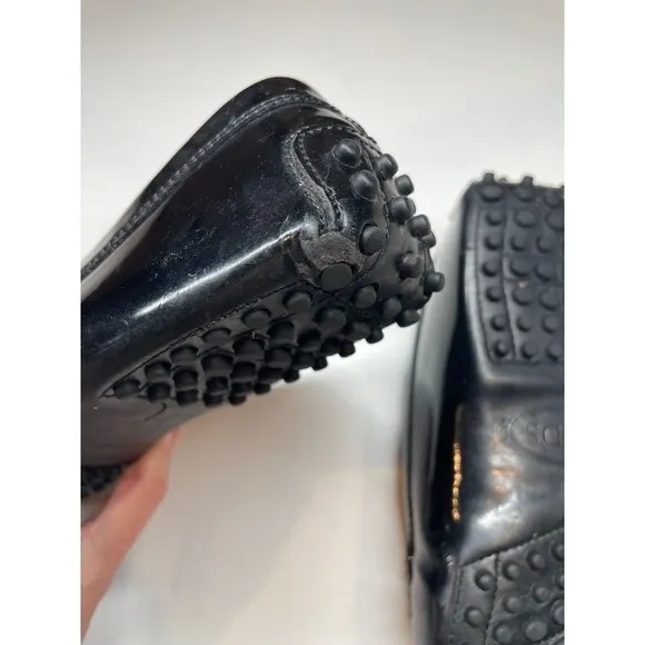 TOD'S City Gommino Driving Shoes Loafers Black Patent Leather Size 36.5 (US 6.5)