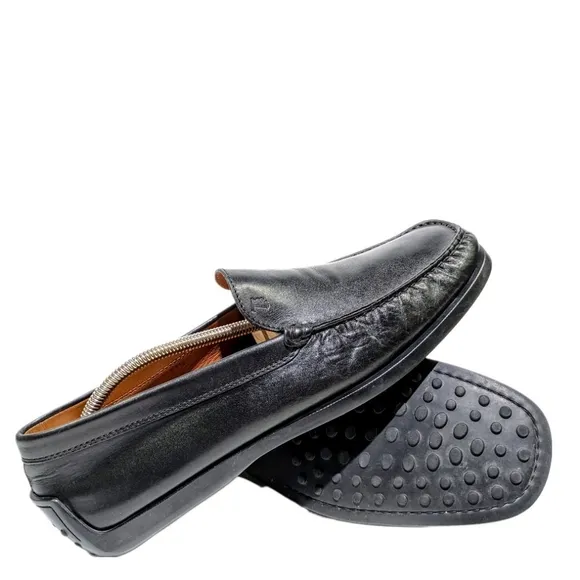 Tod's Dark Grey Moccasin Glossy Patent Leather Driving Loafers Size 11.5