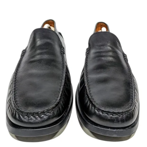 Tod's Dark Grey Moccasin Glossy Patent Leather Driving Loafers Size 11.5