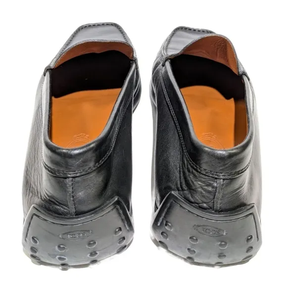 Tod's Dark Grey Moccasin Glossy Patent Leather Driving Loafers Size 11.5