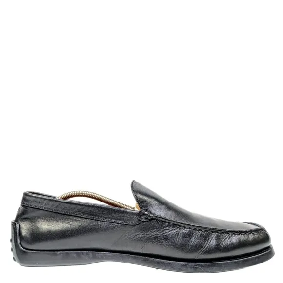 Tod's Dark Grey Moccasin Glossy Patent Leather Driving Loafers Size 11.5