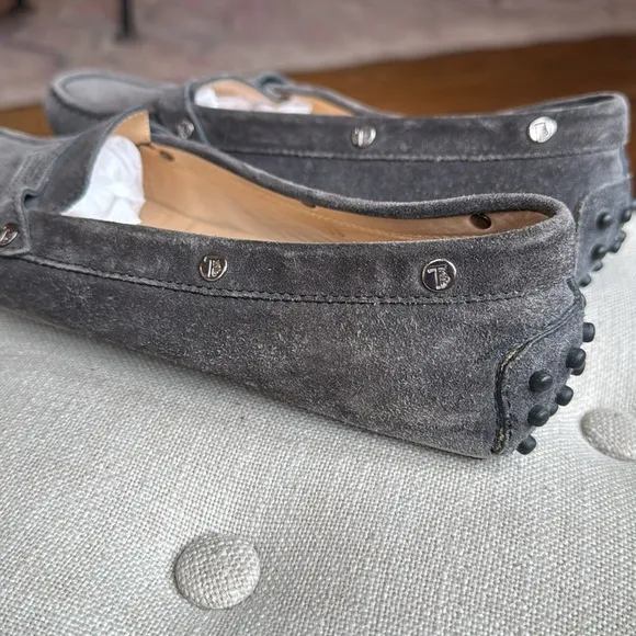 Tod's Dark Grey Suede Loafers Driving Shoes Women's 38