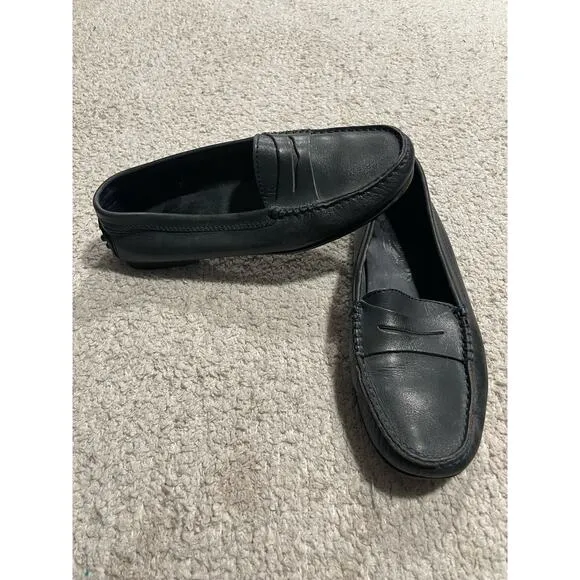 Tods Driving Loafers Womens Sz 35 / US 5 Leather Black Handmade Italy Flats