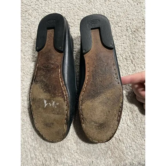 Tods Driving Loafers Womens Sz 35 / US 5 Leather Black Handmade Italy Flats