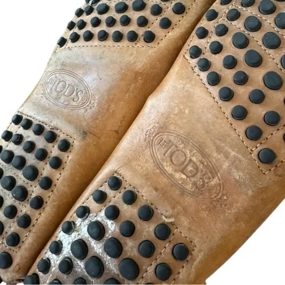 Tod's Gommino Brown Cognac Leather‎ Classic Iconic Driving Shoes Loafers Size 6