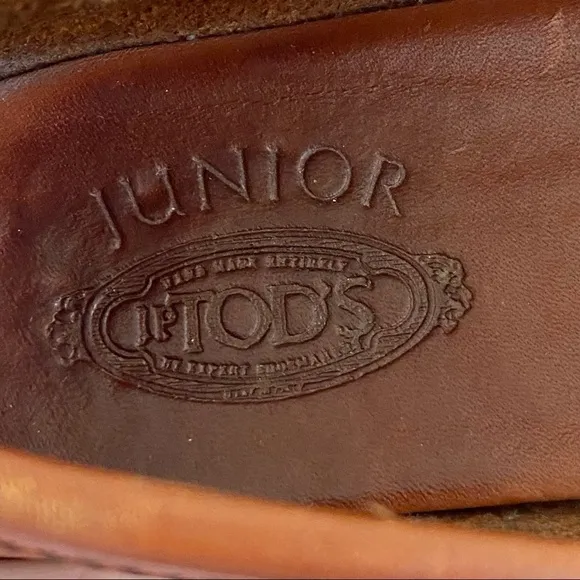 TOD'S JUNIOR EU 35 Unisex Penny Loafers in Saddle Italian Leather Preppy US 3.5