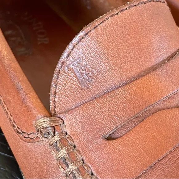 TOD'S JUNIOR EU 35 Unisex Penny Loafers in Saddle Italian Leather Preppy US 3.5