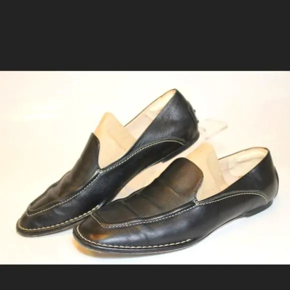 Tod's Leather Apron Toe Driving Loafers Italy flats stitching Luxury