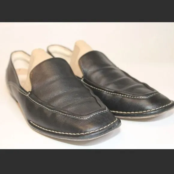 Tod's Leather Apron Toe Driving Loafers Italy flats stitching Luxury