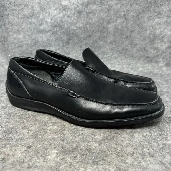 TOD'S Leather Moc Driving Shoes Size US 10 Mens Black Loafers Slip on Made Italy