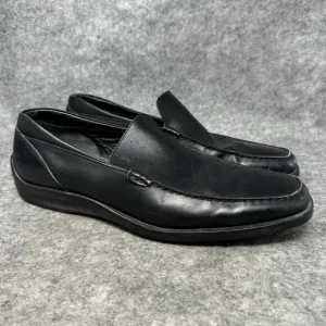 TOD'S Leather Moc Driving Shoes Size US 10 Mens Black Loafers Slip on Made Italy