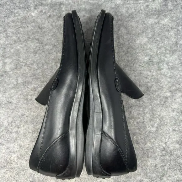 TOD'S Leather Moc Driving Shoes Size US 10 Mens Black Loafers Slip on Made Italy