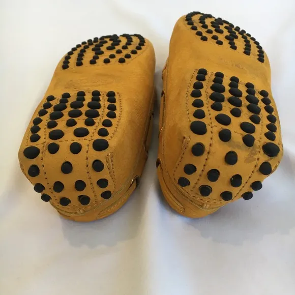 TOD’S LOAFERS SIZE 36.5 6.5 6 GOMMINO DRIVING SHOES YELLOW LEATHER FLATS Womens
