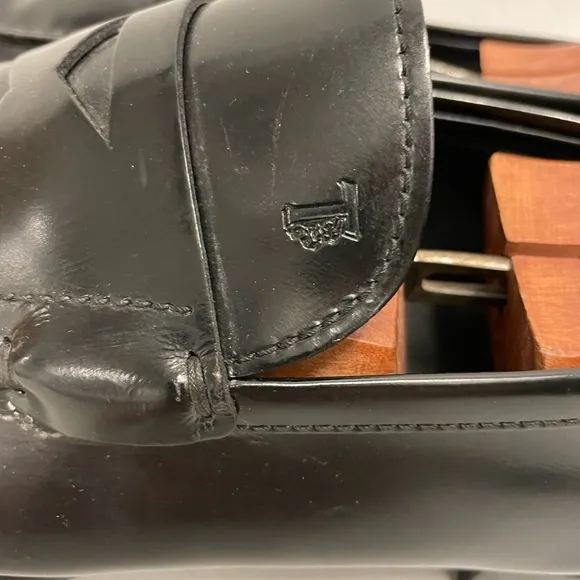 Tod's Made in Italy Glossy Leather Penny Loafer in Black Size 11.5 : 12 1/2 $695