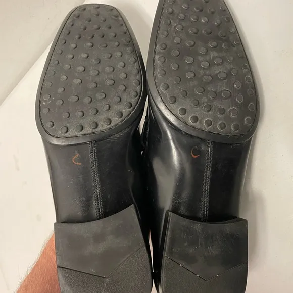 Tod's Made in Italy Glossy Leather Penny Loafer in Black Size 11.5 : 12 1/2 $695