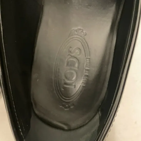 Tod's Made in Italy Glossy Leather Penny Loafer in Black Size 11.5 : 12 1/2 $695