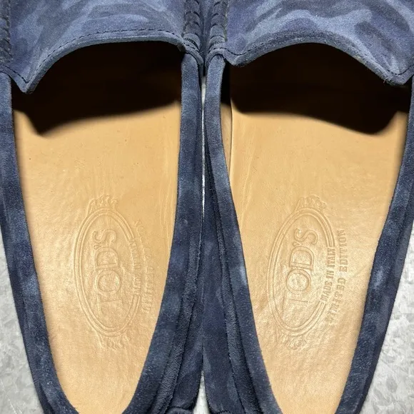 TOD’S Men's Gommino Blue Camouflage Driving Shoes Loafers size 8