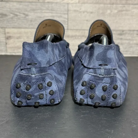 TOD’S Men's Gommino Blue Camouflage Driving Shoes Loafers size 8