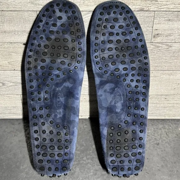 TOD’S Men's Gommino Blue Camouflage Driving Shoes Loafers size 8