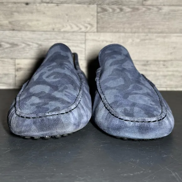 TOD’S Men's Gommino Blue Camouflage Driving Shoes Loafers size 8