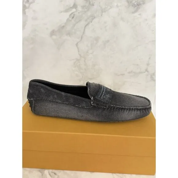 Tod’s New Gommini Gray Denim Driving Shoes Loafers Size 10.5 US / 9.5 UK