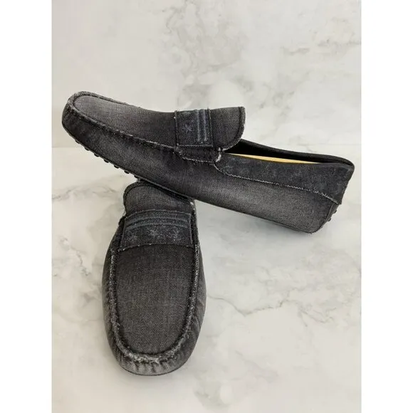 Tod’s New Gommini Gray Denim Driving Shoes Loafers Size 10.5 US / 9.5 UK