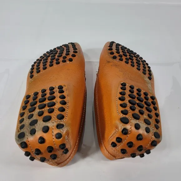 Tod's Orange Leather Penny Slip On Loafers Size  35