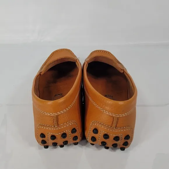 Tod's Orange Leather Penny Slip On Loafers Size  35