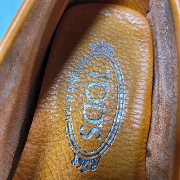 Tod's Orange Leather Penny Slip On Loafers Size  35