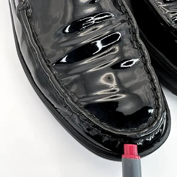 Tod's Patent Leather Loafers Black Slip On Vibram Sole Driving Moccasin Women 7