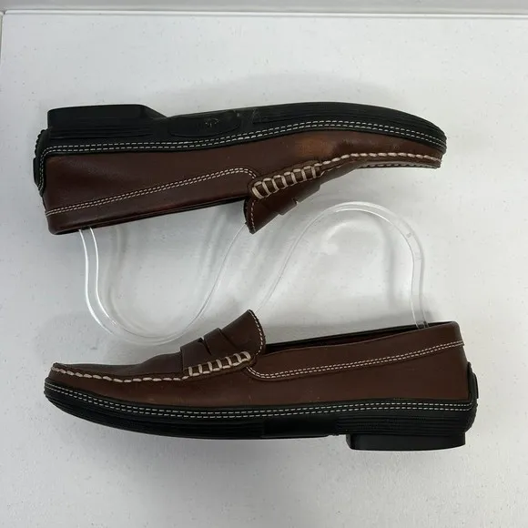 TODS Penny Loafers Size 7.5 Leather Driving Moccasins Dark Brown Slip On Flat
