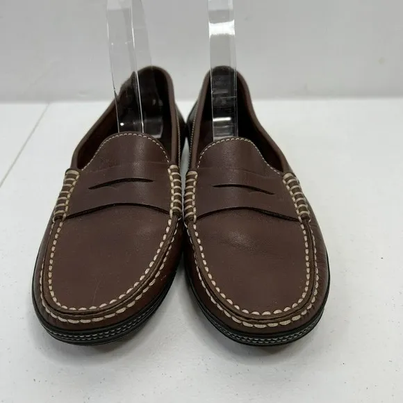 TODS Penny Loafers Size 7.5 Leather Driving Moccasins Dark Brown Slip On Flat