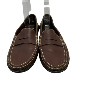 TODS Penny Loafers Size 7.5 Leather Driving Moccasins Dark Brown Slip On Flat