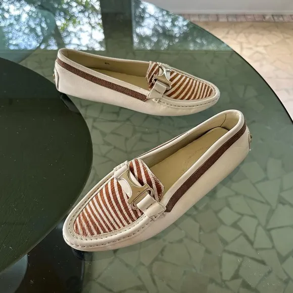 Tod’s pony hair leather driving loafers