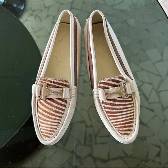 Tod’s pony hair leather driving loafers