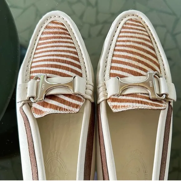 Tod’s pony hair leather driving loafers