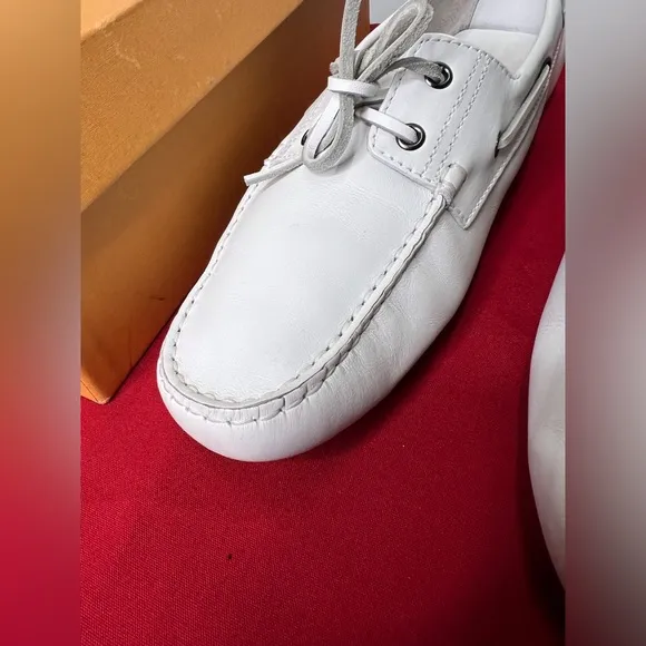 Tod’s white Leather Slip On Driver Loafers Tods Driving Shoe
