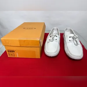 Tod’s white Leather Slip On Driver Loafers Tods Driving Shoe